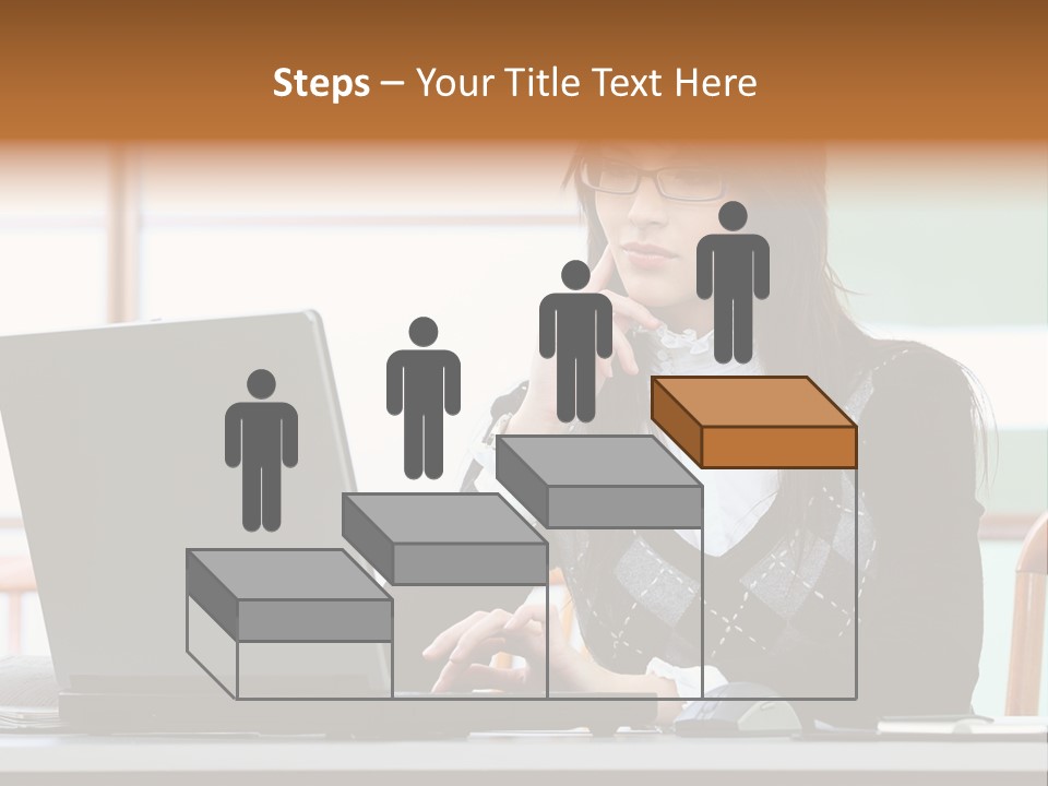 Center Woman Business PowerPoint Template