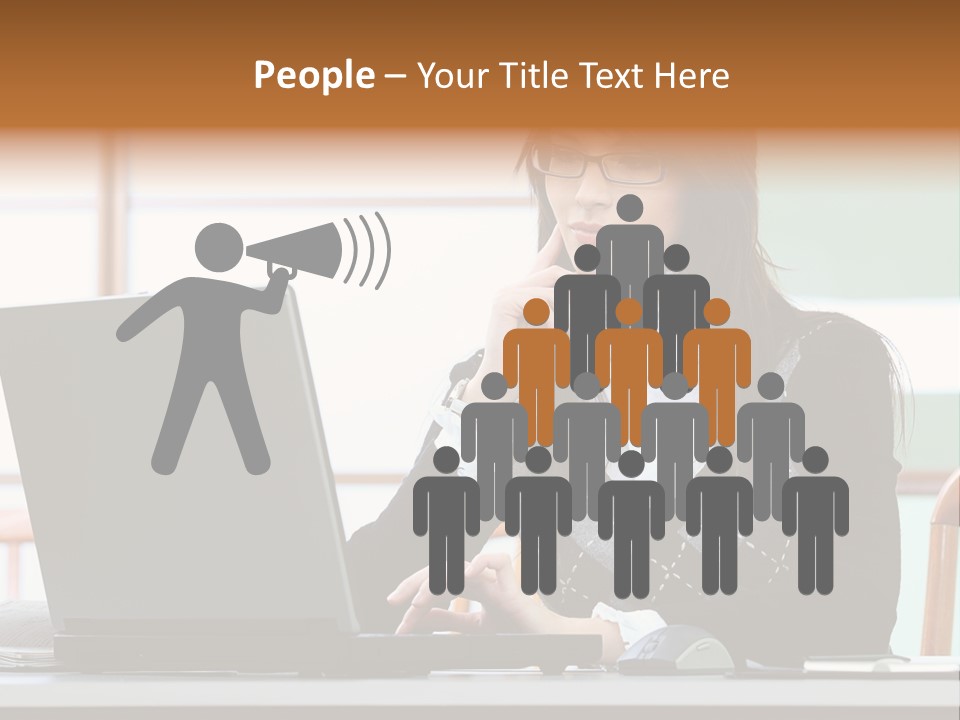 Center Woman Business PowerPoint Template