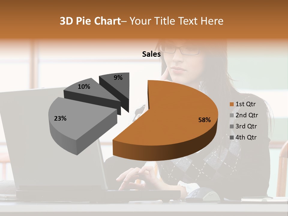 Center Woman Business PowerPoint Template