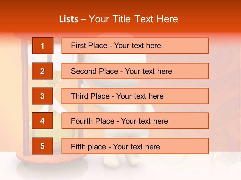 Leaning Person Three Dimensional PowerPoint Template
