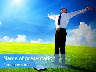 Grass Meadow Tie PowerPoint Template