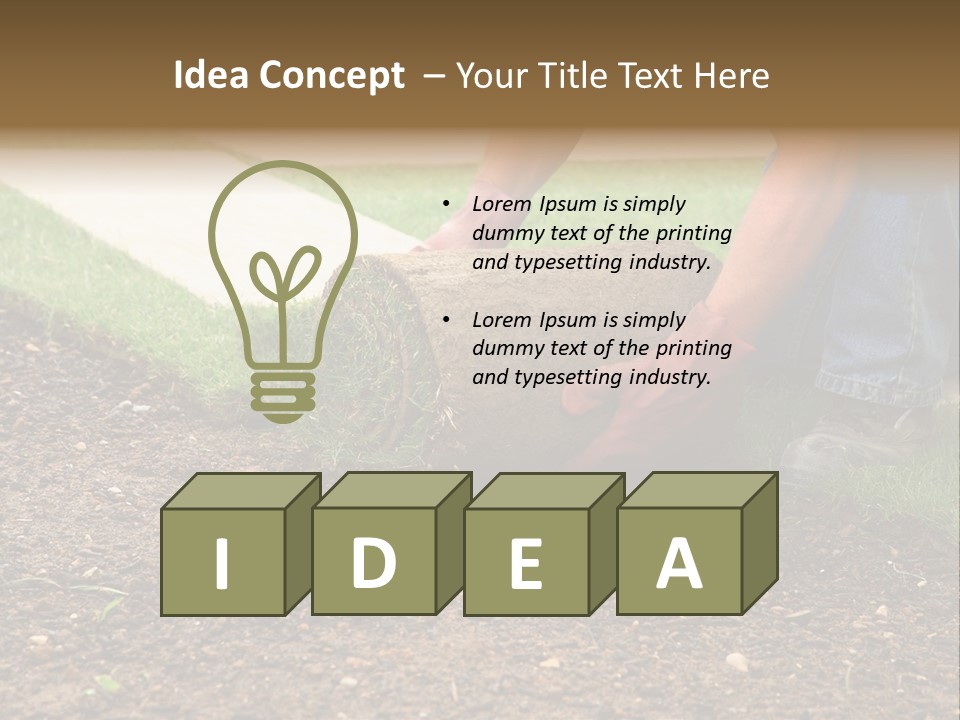 Gardening Detail Grass PowerPoint Template