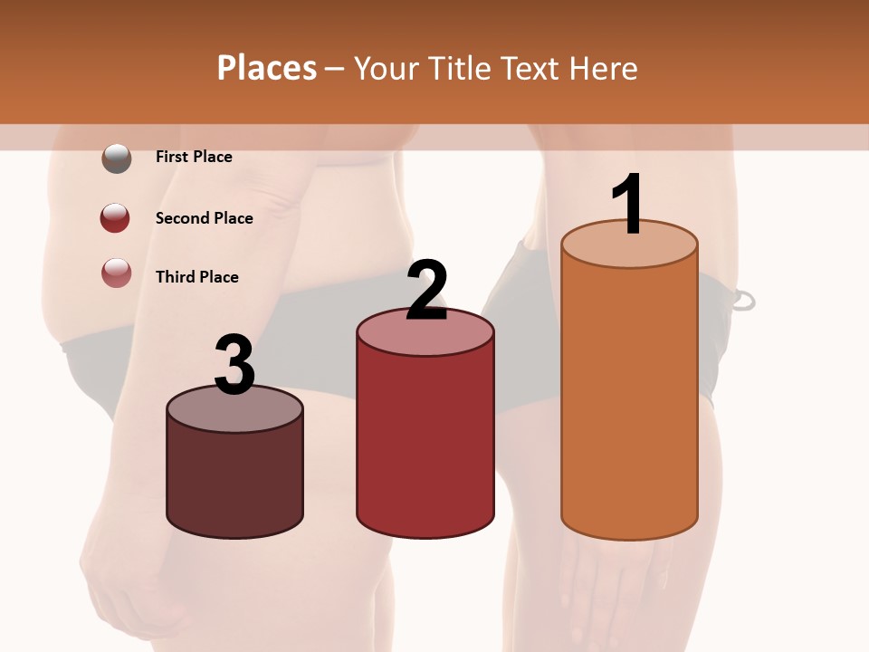 Isolated Woman Big PowerPoint Template