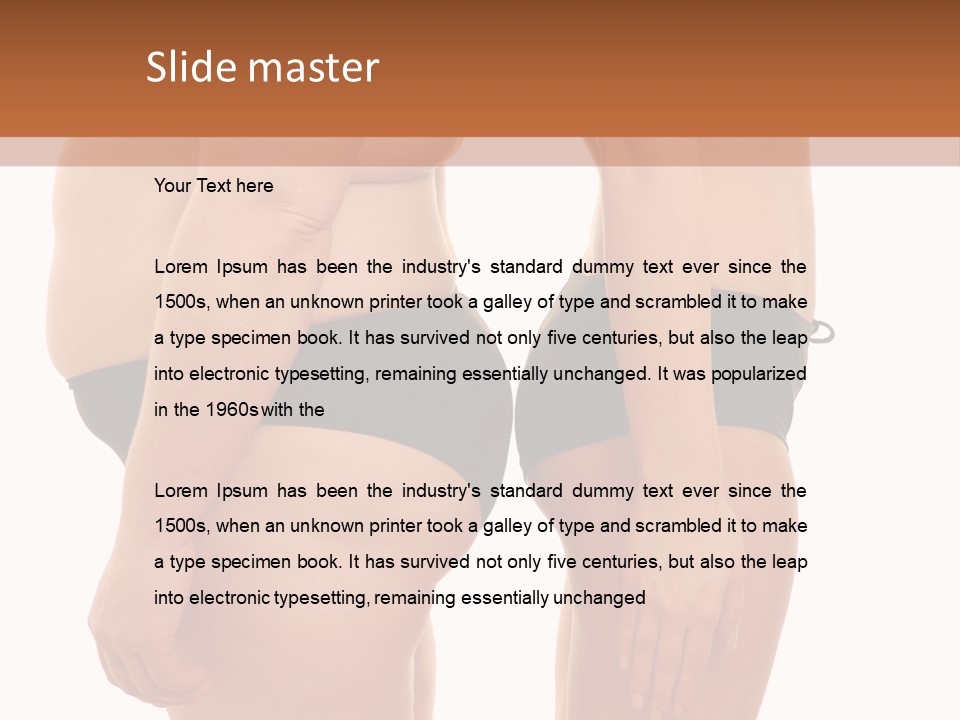 Isolated Woman Big PowerPoint Template