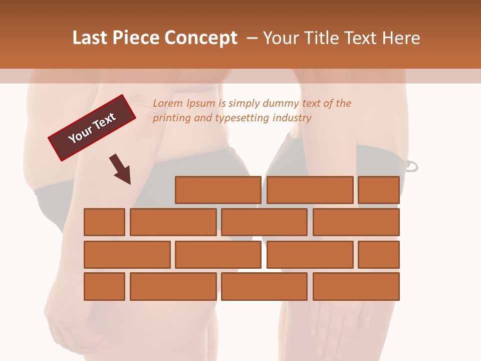 Isolated Woman Big PowerPoint Template