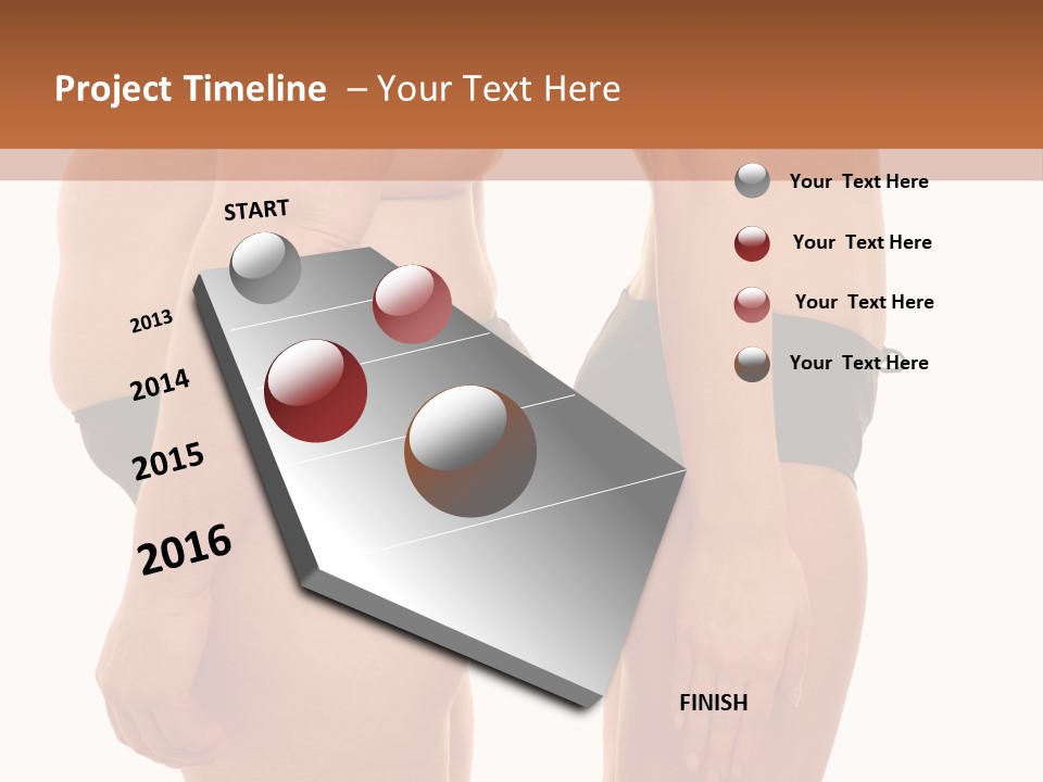 Isolated Woman Big PowerPoint Template