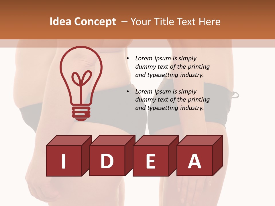 Isolated Woman Big PowerPoint Template