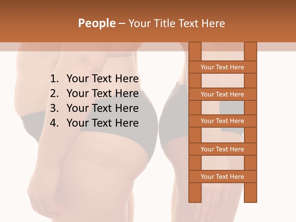 Isolated Woman Big PowerPoint Template