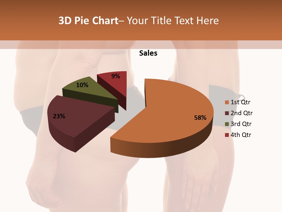 Isolated Woman Big PowerPoint Template