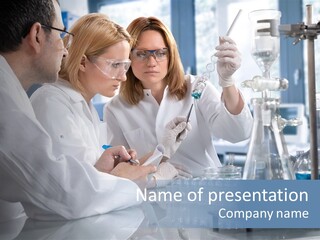 Scientist Medicine Three PowerPoint Template