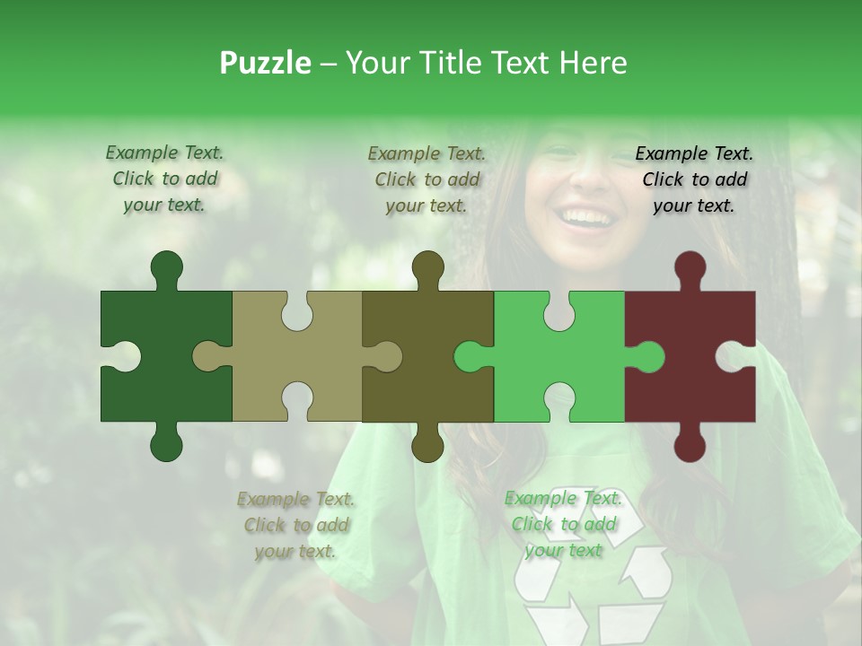 Girl Environment Reuse PowerPoint Template