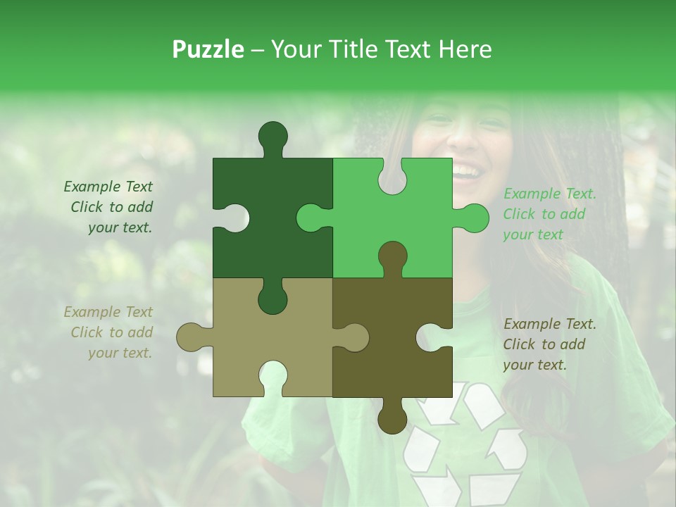 Girl Environment Reuse PowerPoint Template
