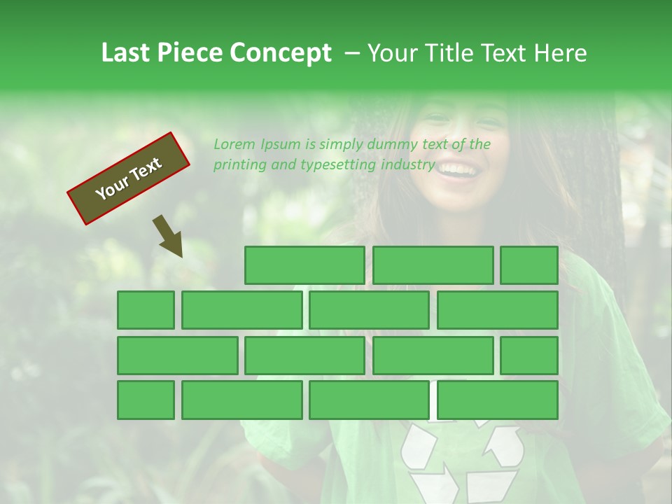 Girl Environment Reuse PowerPoint Template