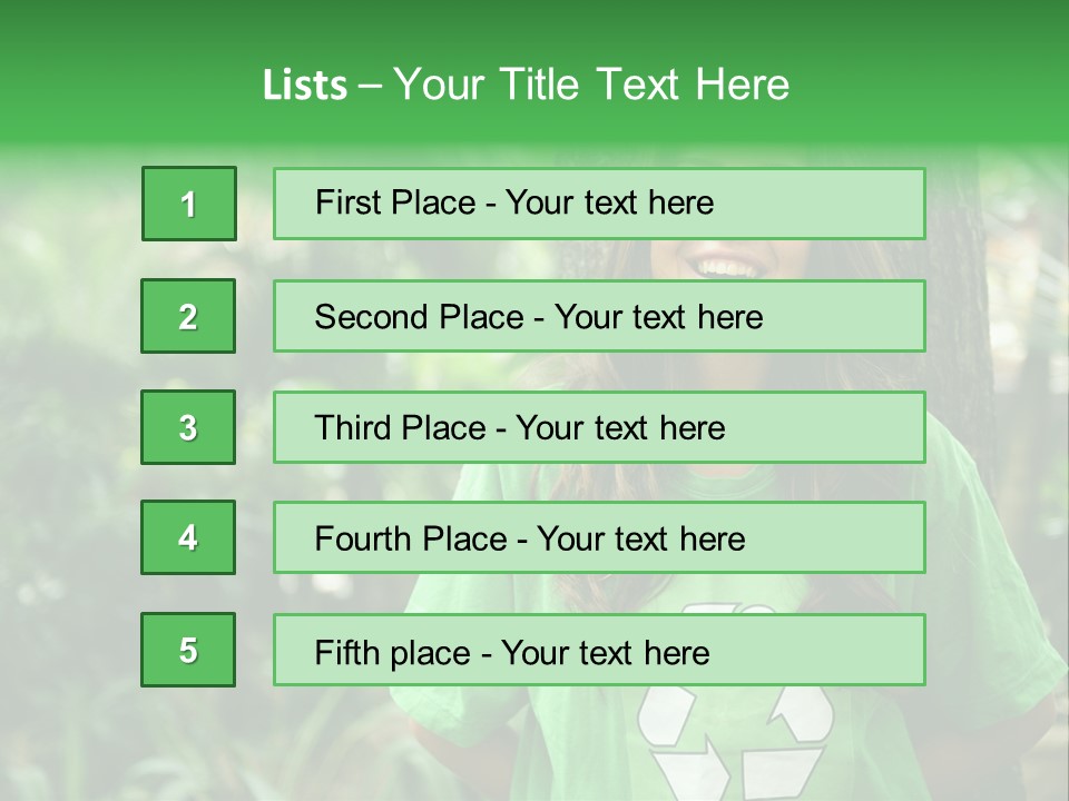 Girl Environment Reuse PowerPoint Template