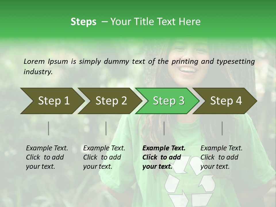 Girl Environment Reuse PowerPoint Template