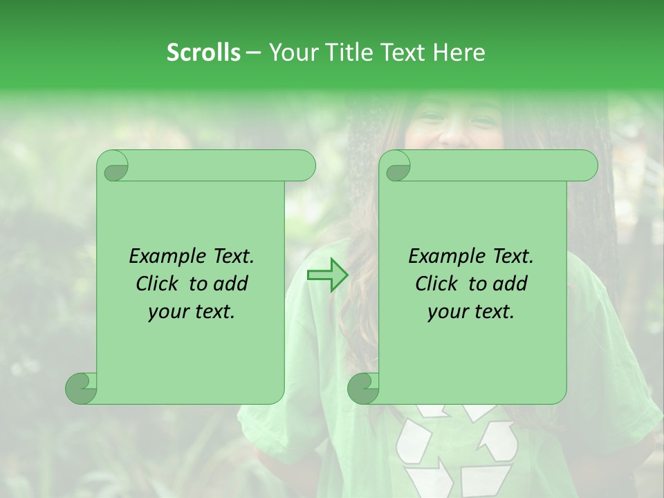 Girl Environment Reuse PowerPoint Template