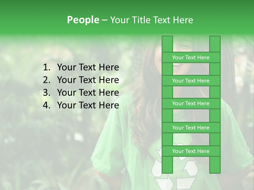 Girl Environment Reuse PowerPoint Template