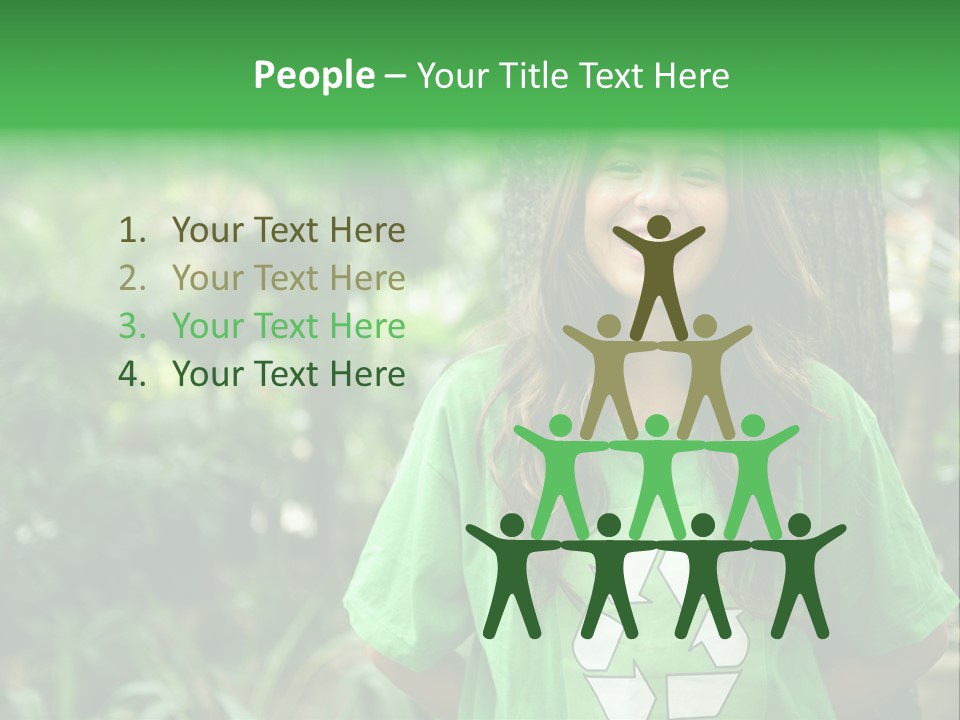 Girl Environment Reuse PowerPoint Template
