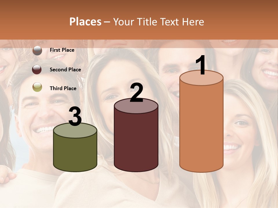 Faces Isolated Joyful PowerPoint Template