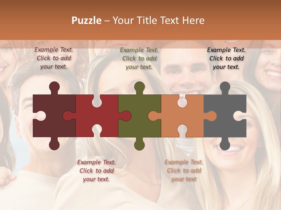 Faces Isolated Joyful PowerPoint Template