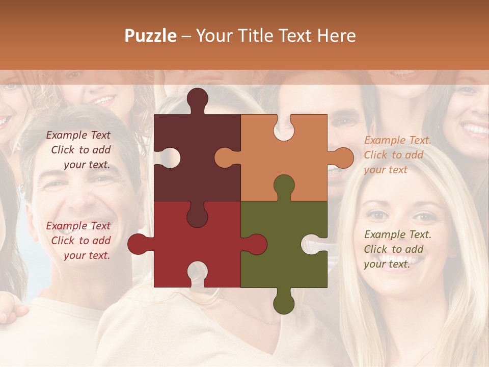 Faces Isolated Joyful PowerPoint Template