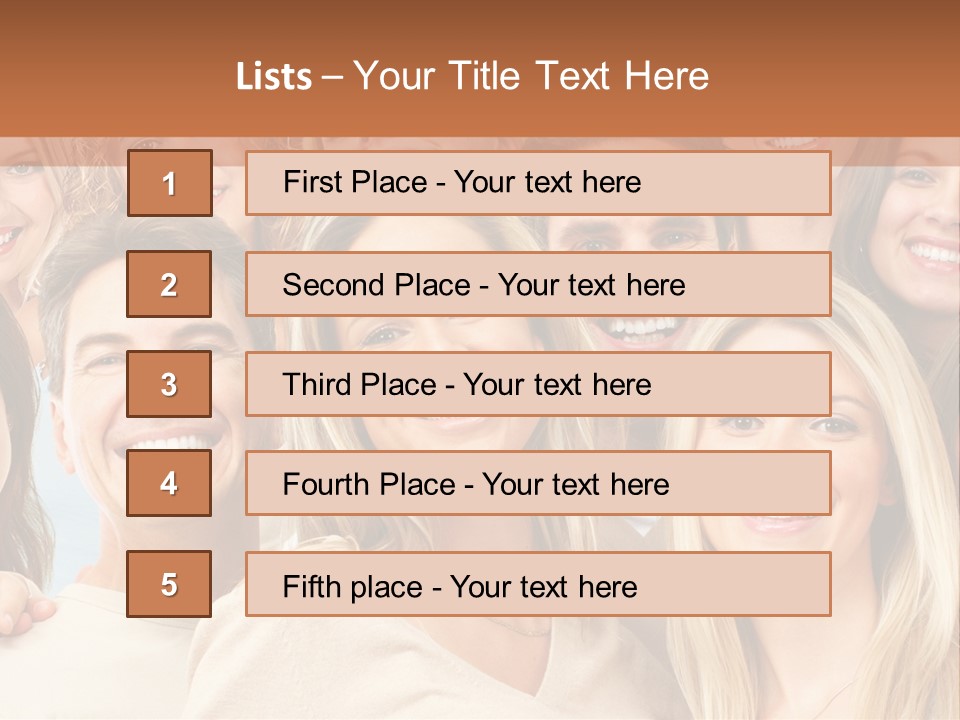 Faces Isolated Joyful PowerPoint Template