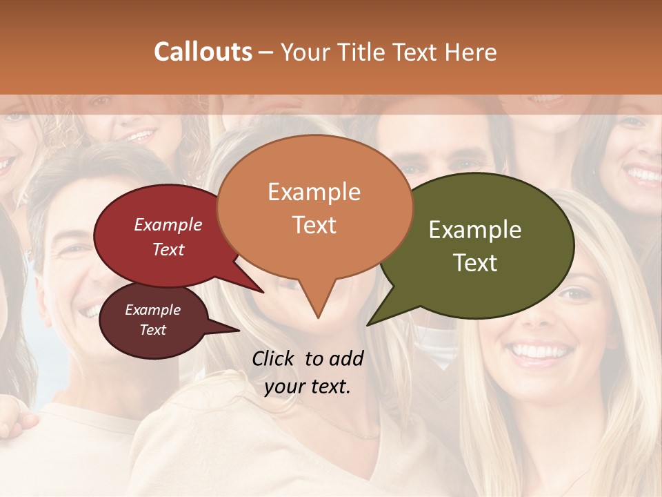 Faces Isolated Joyful PowerPoint Template