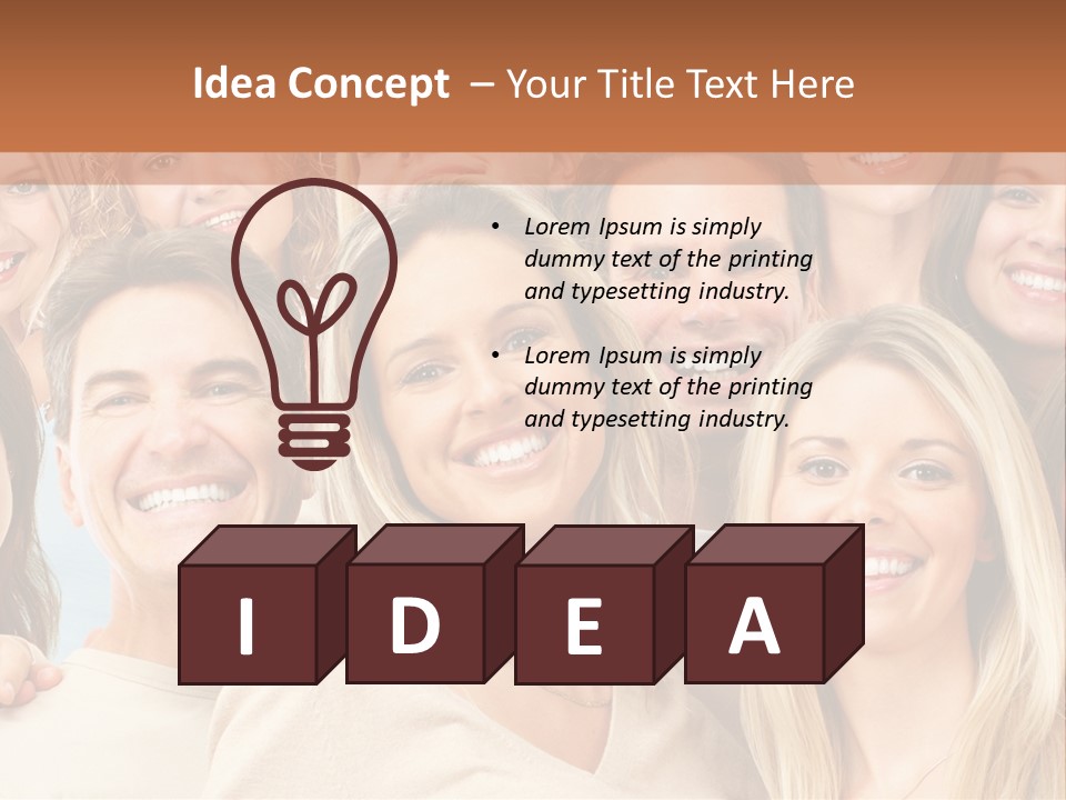 Faces Isolated Joyful PowerPoint Template