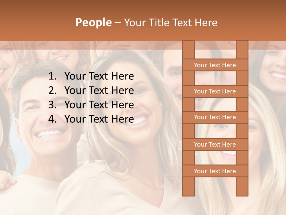 Faces Isolated Joyful PowerPoint Template