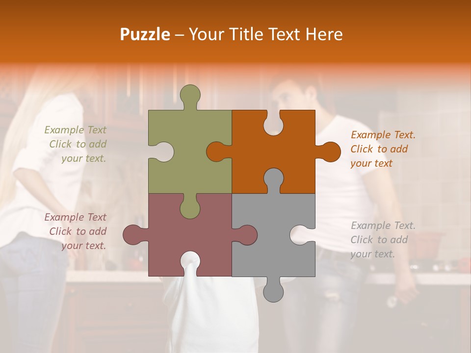 Girls Domestic Kitchen PowerPoint Template