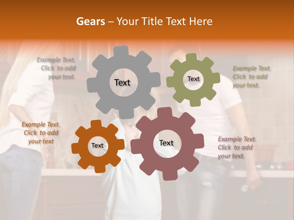 Girls Domestic Kitchen PowerPoint Template