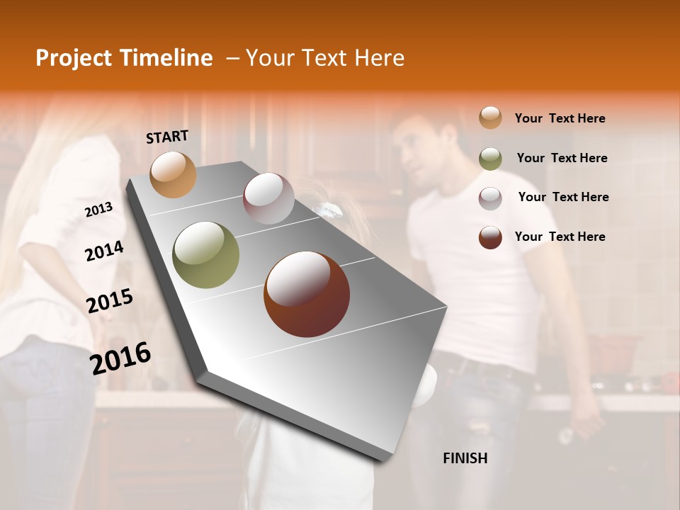 Girls Domestic Kitchen PowerPoint Template