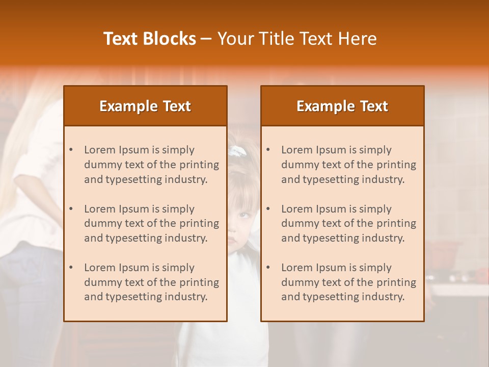 Girls Domestic Kitchen PowerPoint Template
