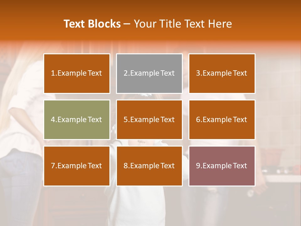 Girls Domestic Kitchen PowerPoint Template