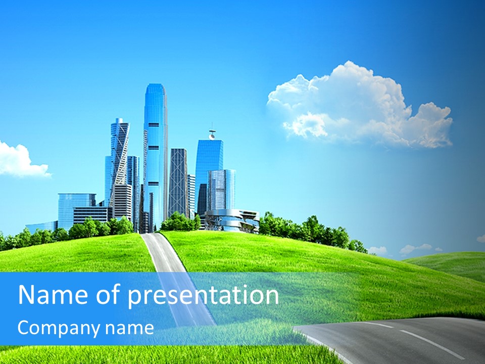 Sky Outdoor Skyscraper PowerPoint Template