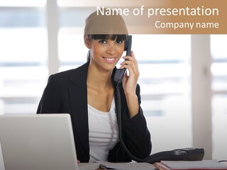 Office Computer Secretary PowerPoint Template