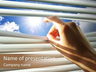 Jalousie Striped Cloud PowerPoint Template