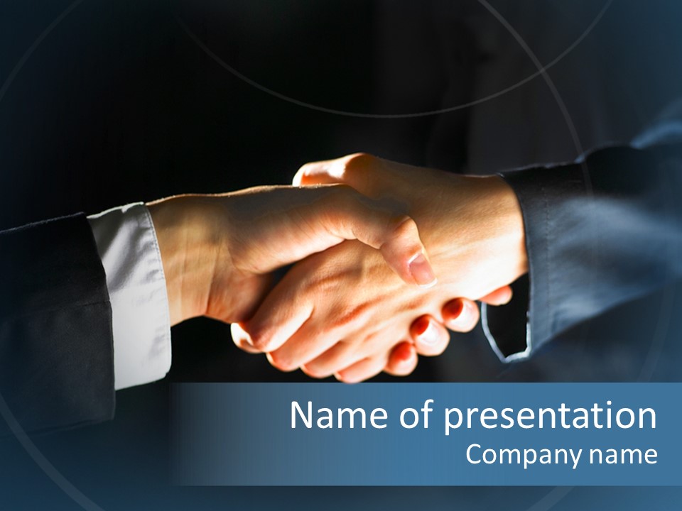 Hello Shake Businesspeople PowerPoint Template