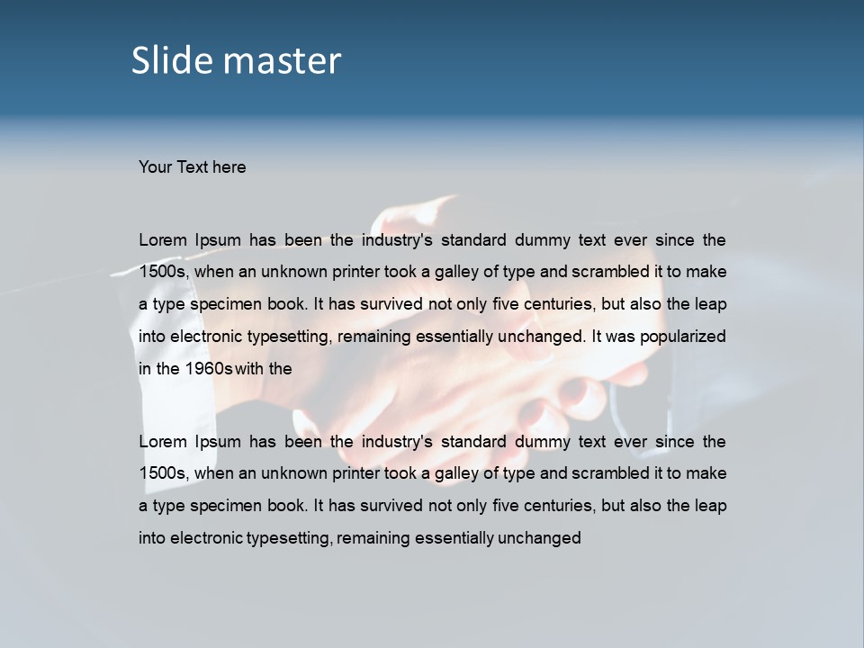 Hello Shake Businesspeople PowerPoint Template