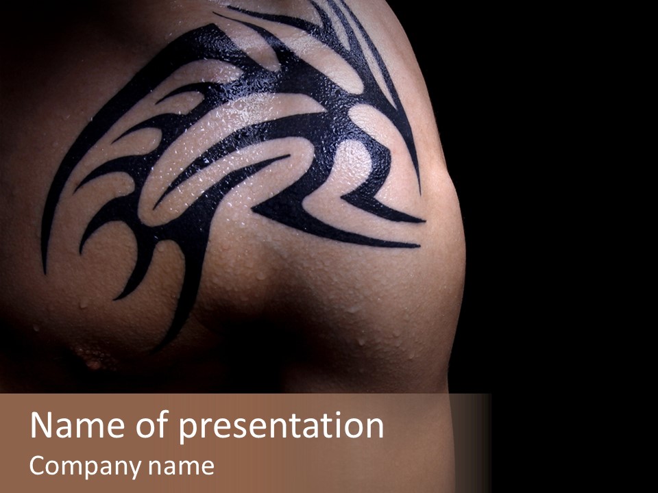 Male Tattoo Arm PowerPoint Template