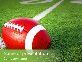 Turf Football Ball PowerPoint Template