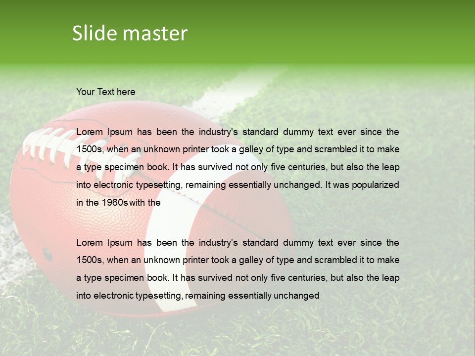 Turf Football Ball PowerPoint Template