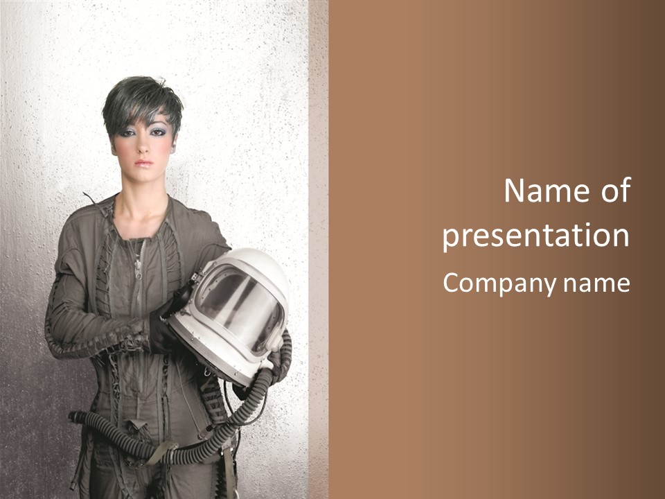 Future Woman Gray PowerPoint Template