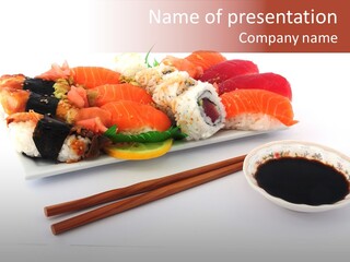 East Seafood Restaurant PowerPoint Template