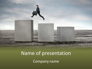 Man Run Stone PowerPoint Template