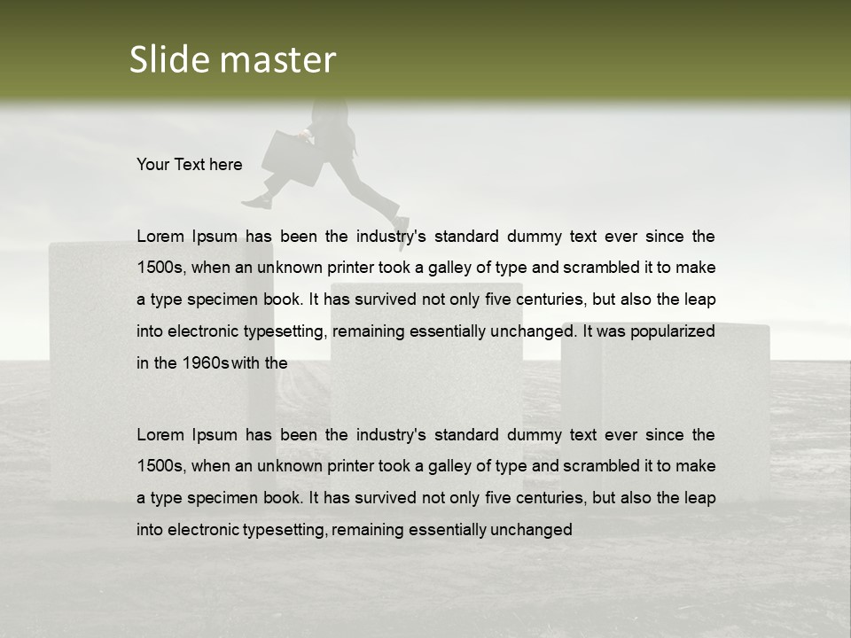 Man Run Stone PowerPoint Template