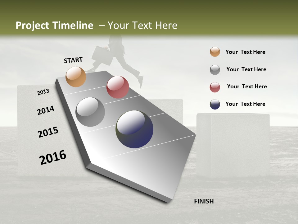 Man Run Stone PowerPoint Template