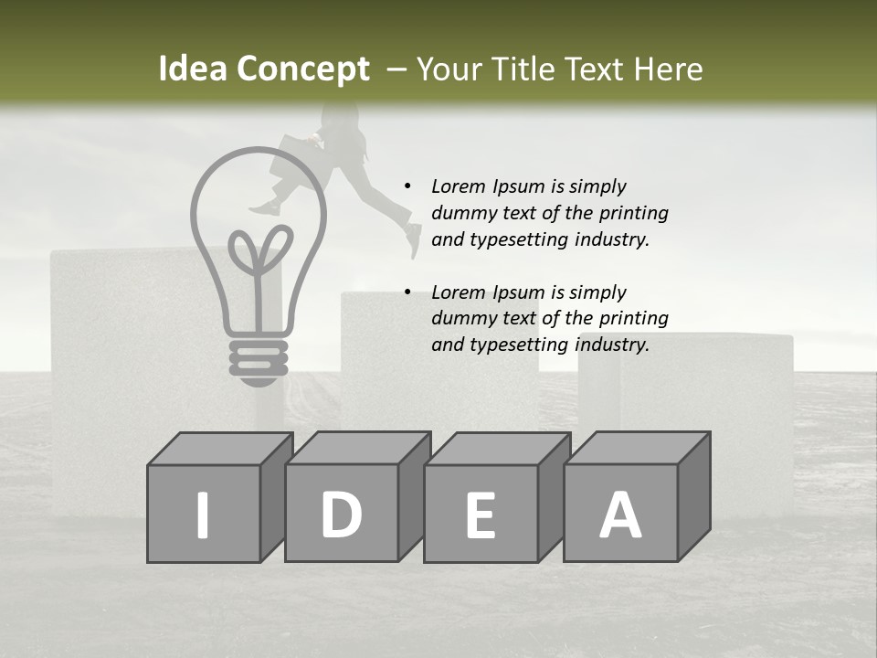 Man Run Stone PowerPoint Template