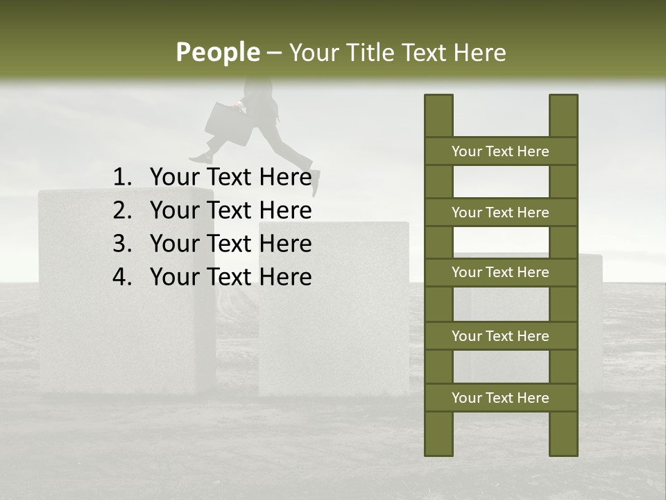 Man Run Stone PowerPoint Template