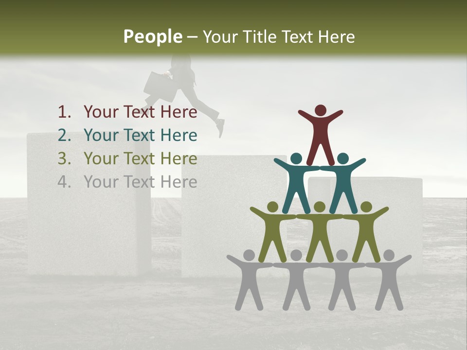 Man Run Stone PowerPoint Template